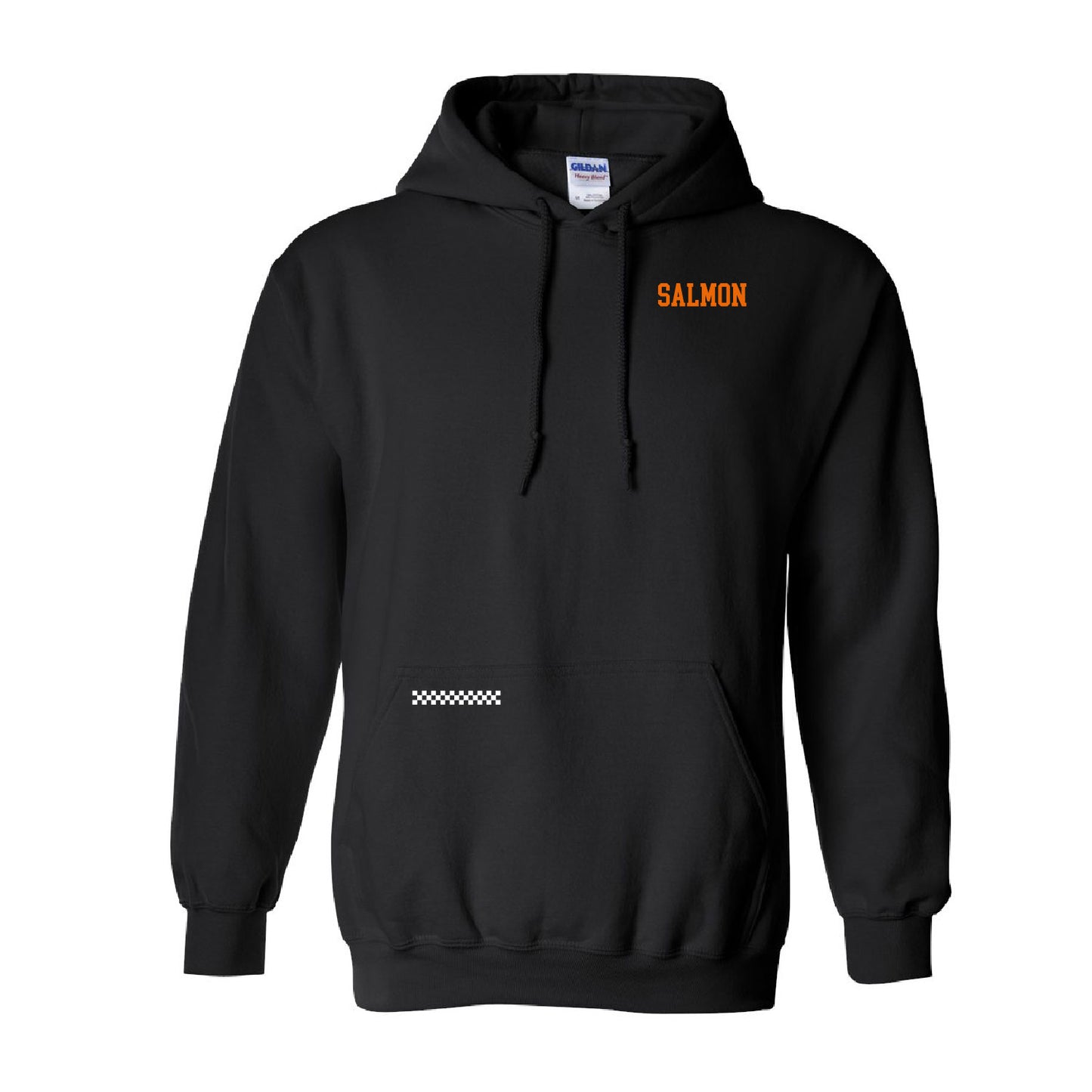 Checkered Block Salmon - Adult BLACK Hoodies