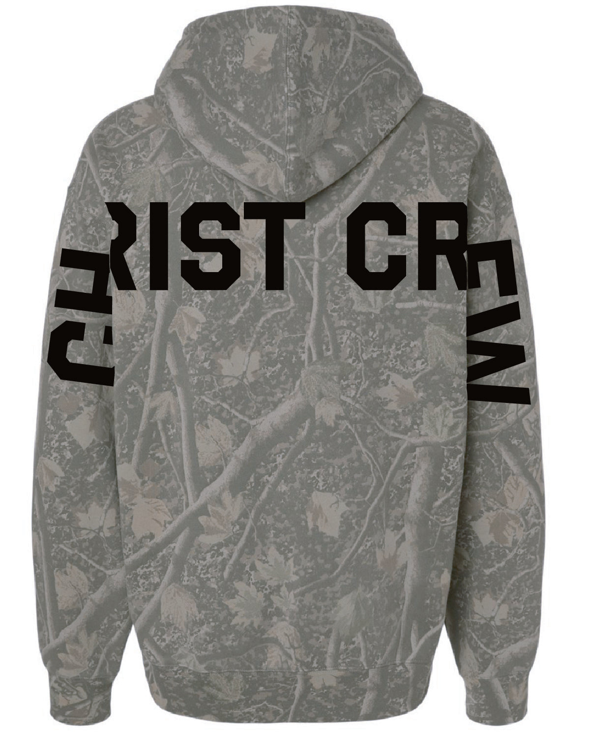 Christ Crew - Cross Embroidered - Back and Sleeve DTF Printed - Independent Trading Heavyweight Hoodie - IND4000