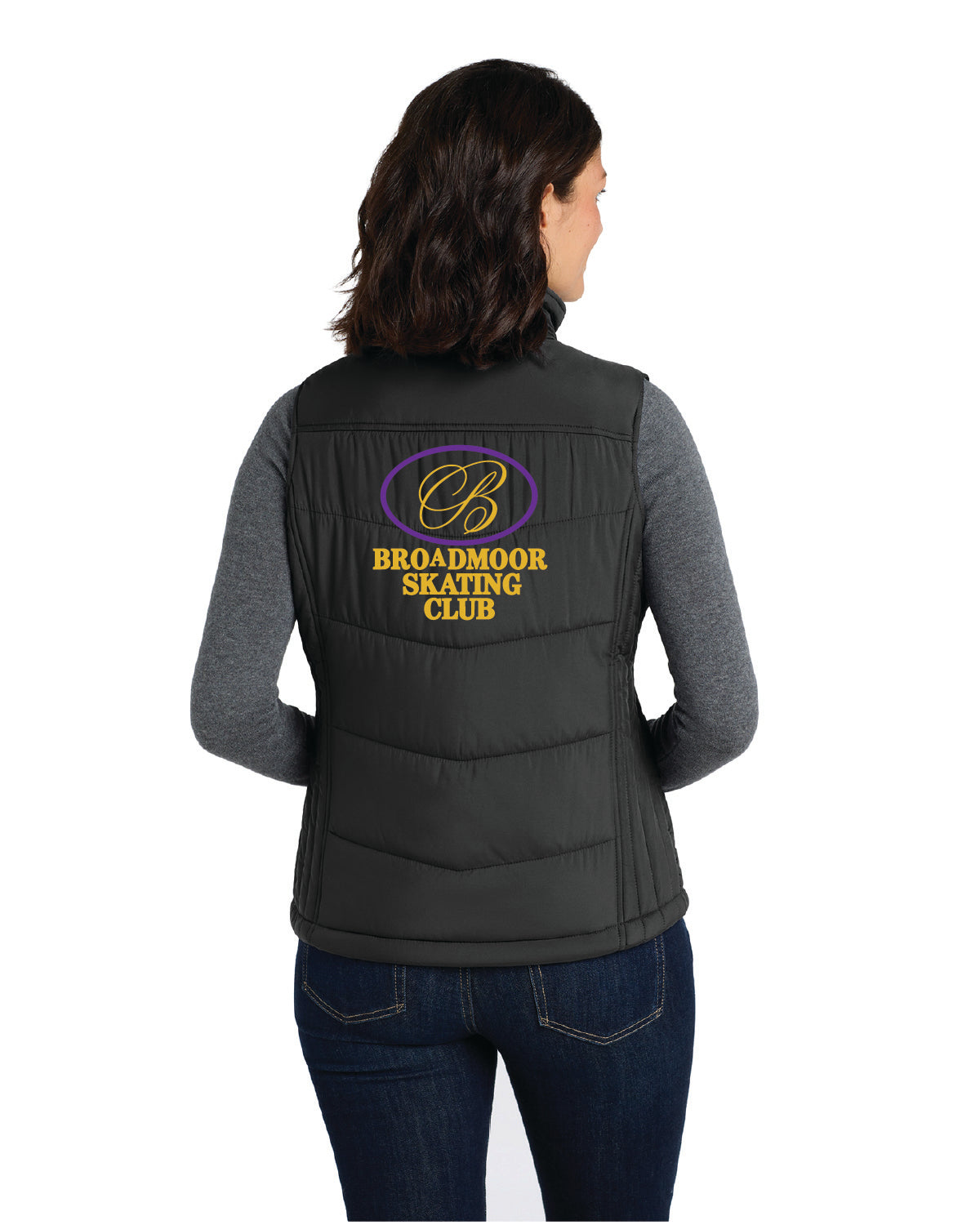 Broadmoor Skating - Embroidered - Front Pocket and Back Logo - Women's Puff VEST L709