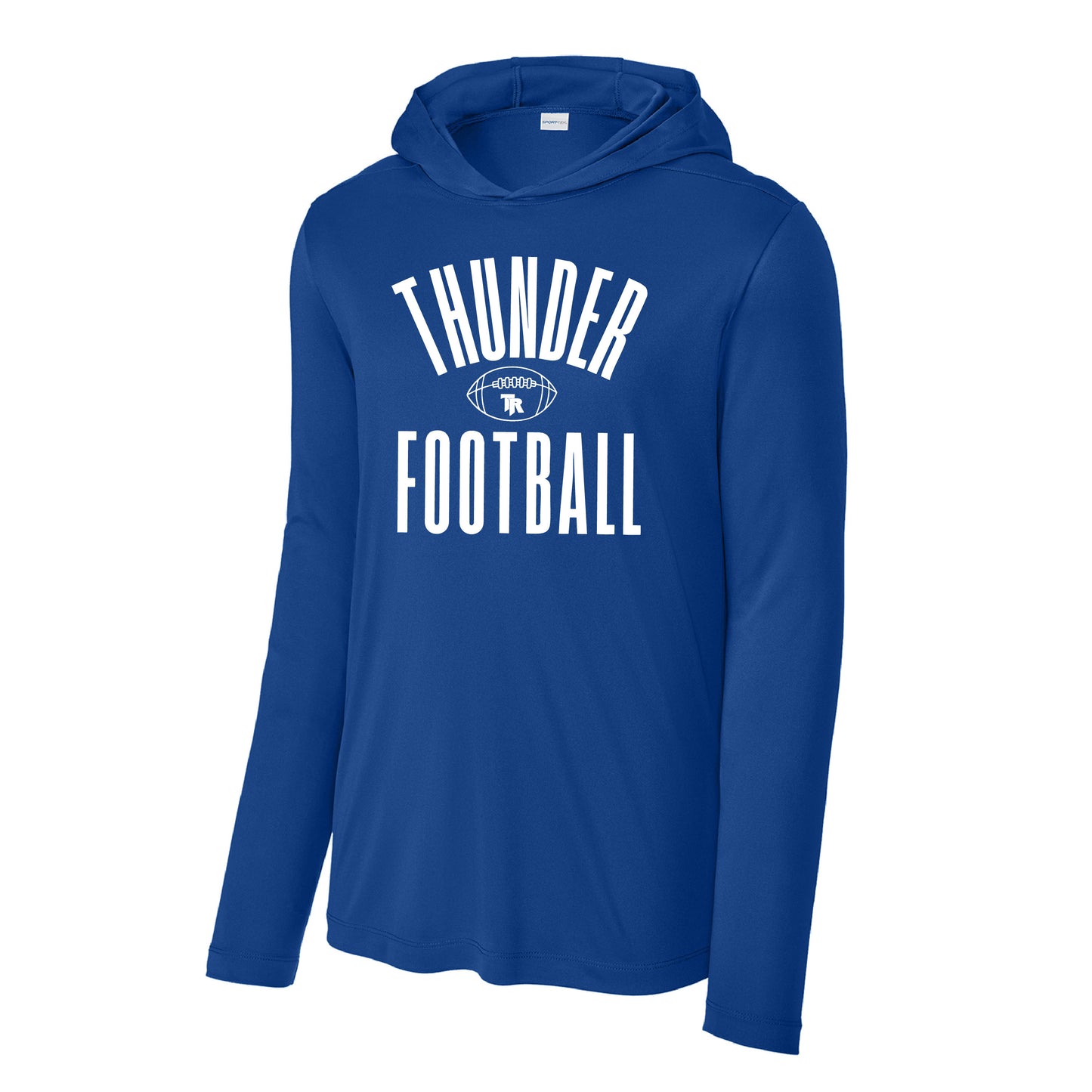 Thunder Ridge Football - Football Ball - True Royal Sun Shirt w/ Hoodie & Long Sleeves