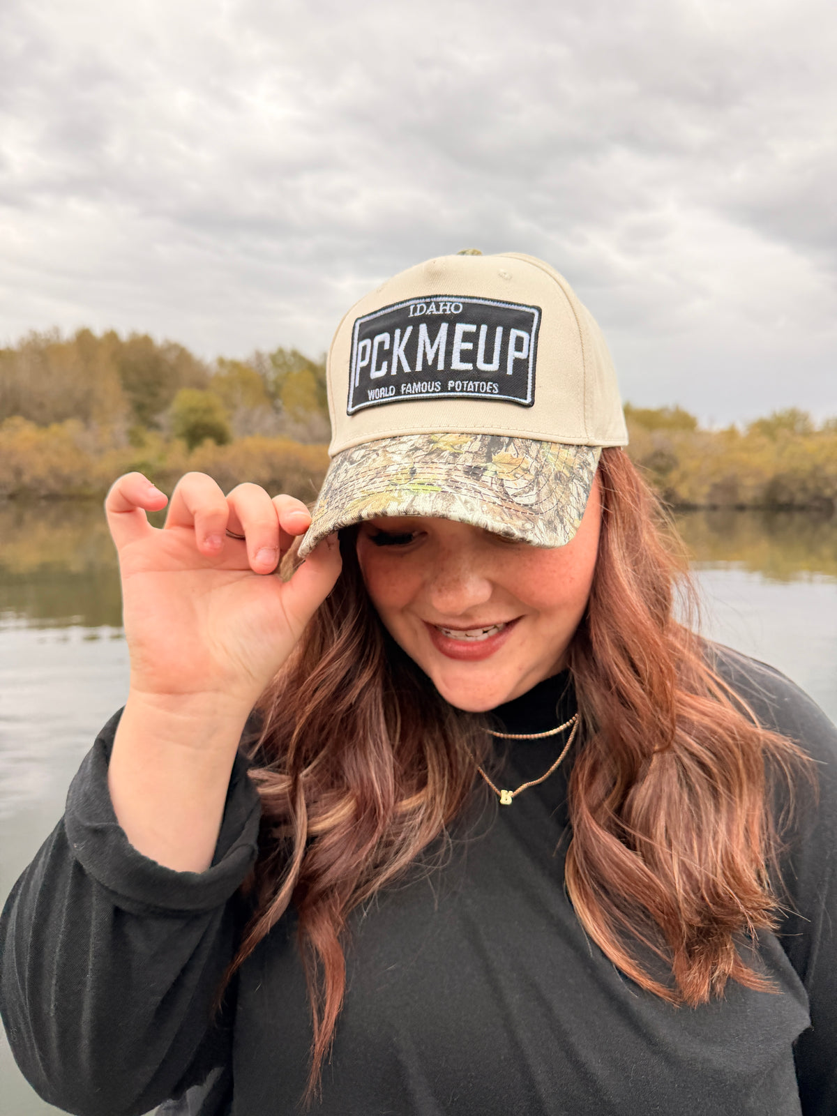 Pick Me Up - Woven Patch - Camo Brim Hat