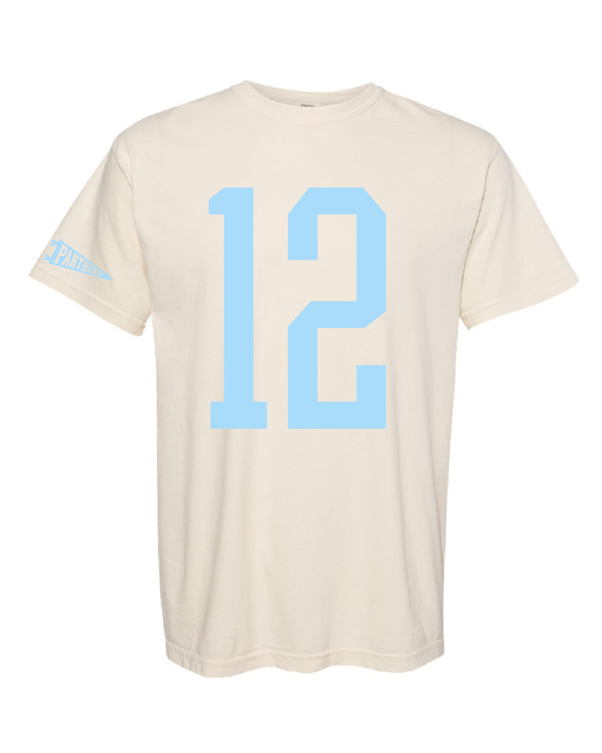 West Jefferson High School x VAST Apparel - Comfort Colors Tee - Custom Number Front - Panthers Pennant Flag Sleeve