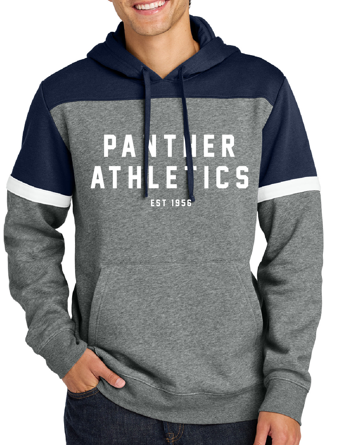 West Jefferson High School x VAST Apparel - STF205 Sport Tek Colorblock Navy Hoodie - Panther Athletics