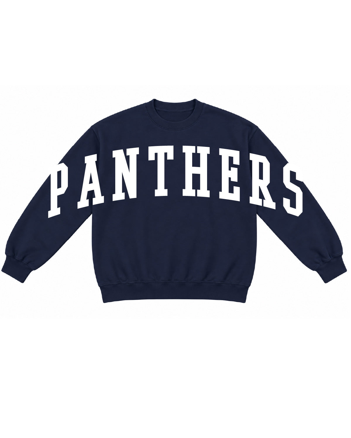 West Jefferson High School x VAST Apparel - Basic Fleece Crewneck - Oversized P A N T H E R S Front Print