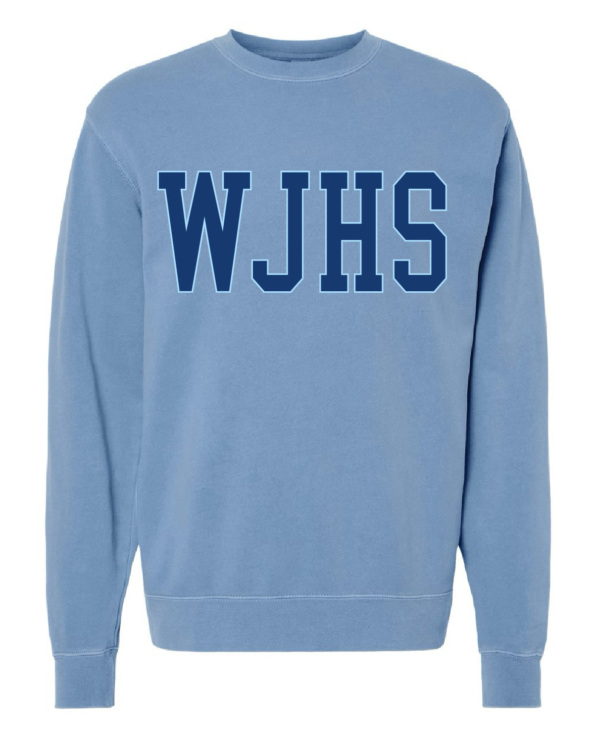 West Jefferson High School x VAST Apparel - PRM3500 - Light Blue Pigment Crewneck - WJHS