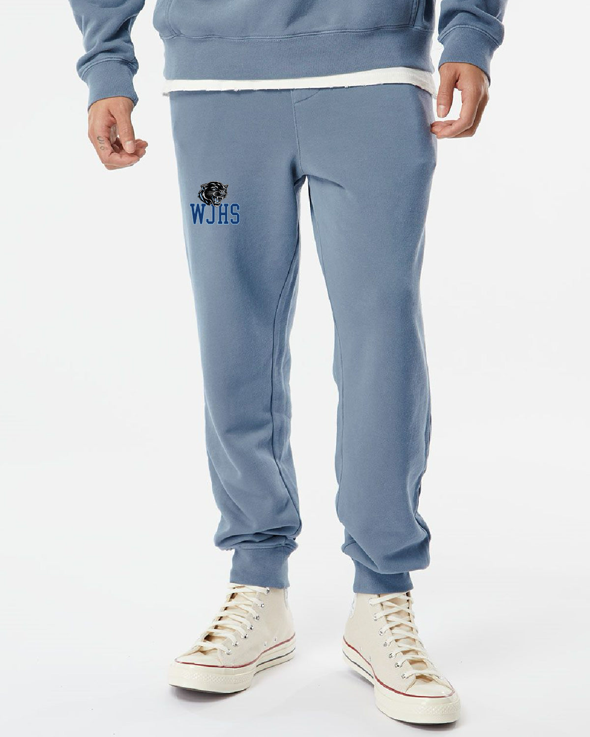 West Jefferson High School x VAST Apparel- PRM50PTPD - Light Blue Pigment Sweatpants - WJHS