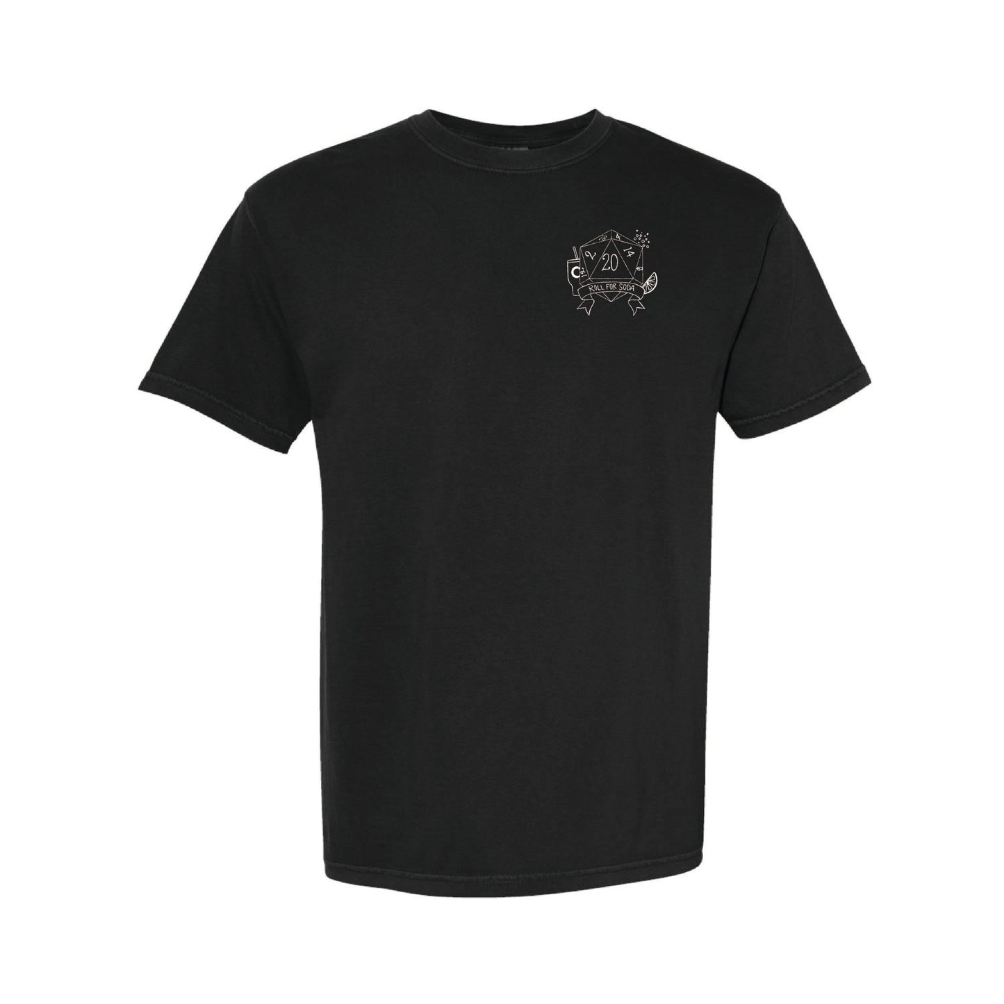 Roll For Soda - Dice - BLACK - Comfort Colors Tee