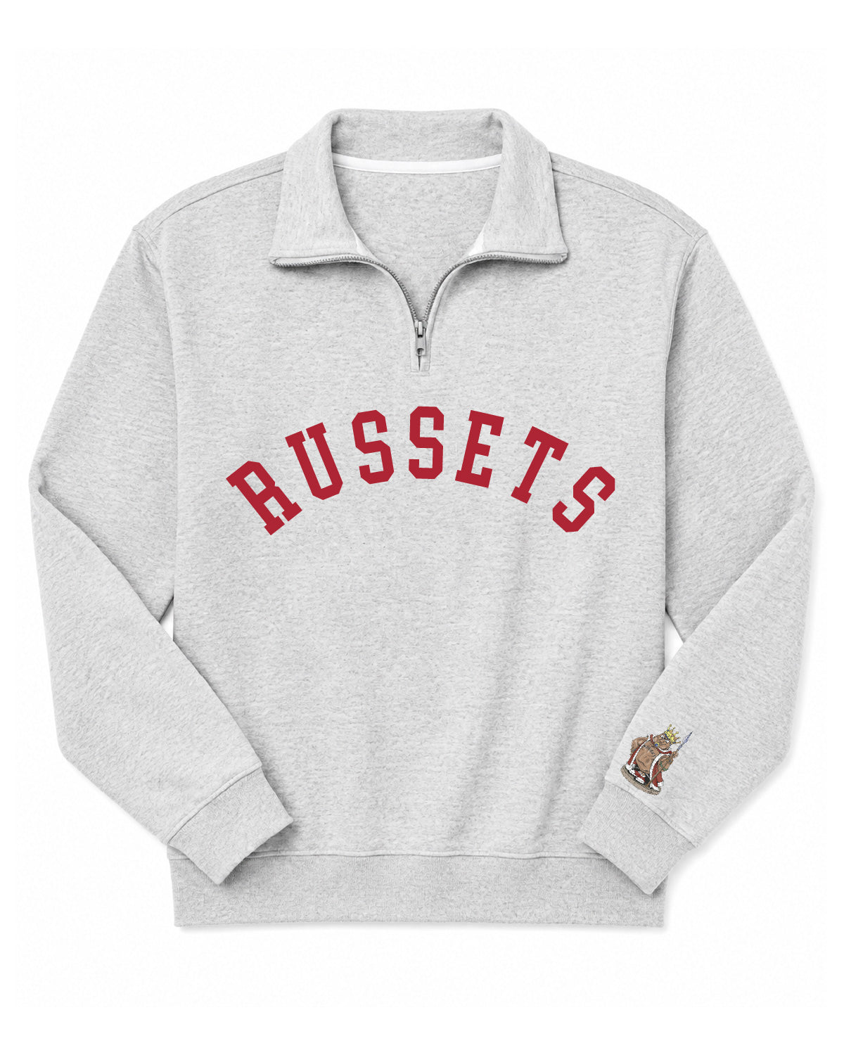 Shelley High School x VAST Apparel- 995M Quarter Zip Fleece - Ash - Russets Arched- Russet on Sleeve