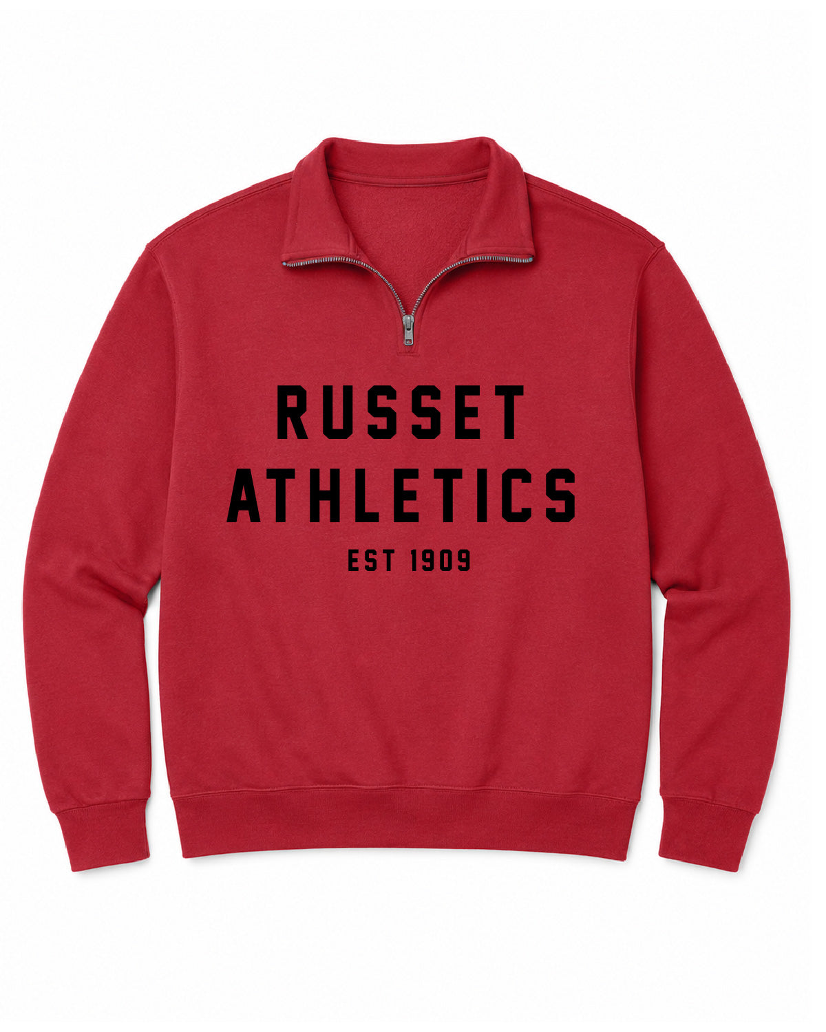 Shelley High School x VAST Apparel - 995M Quarter Zip Fleece - Red - Russet Athletics East 1909