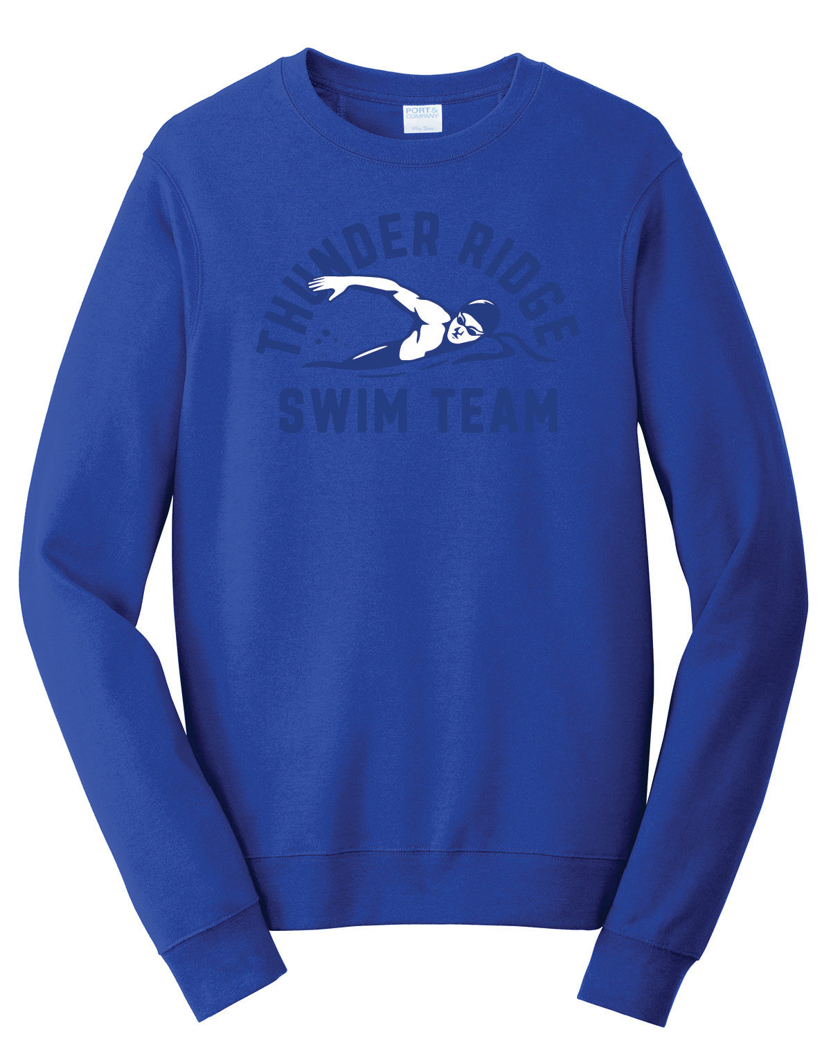 Thunder Ridge Swimming - Printed - Port & Co® Fan Favorite® Fleece Crewneck Sweatshirt - PC850