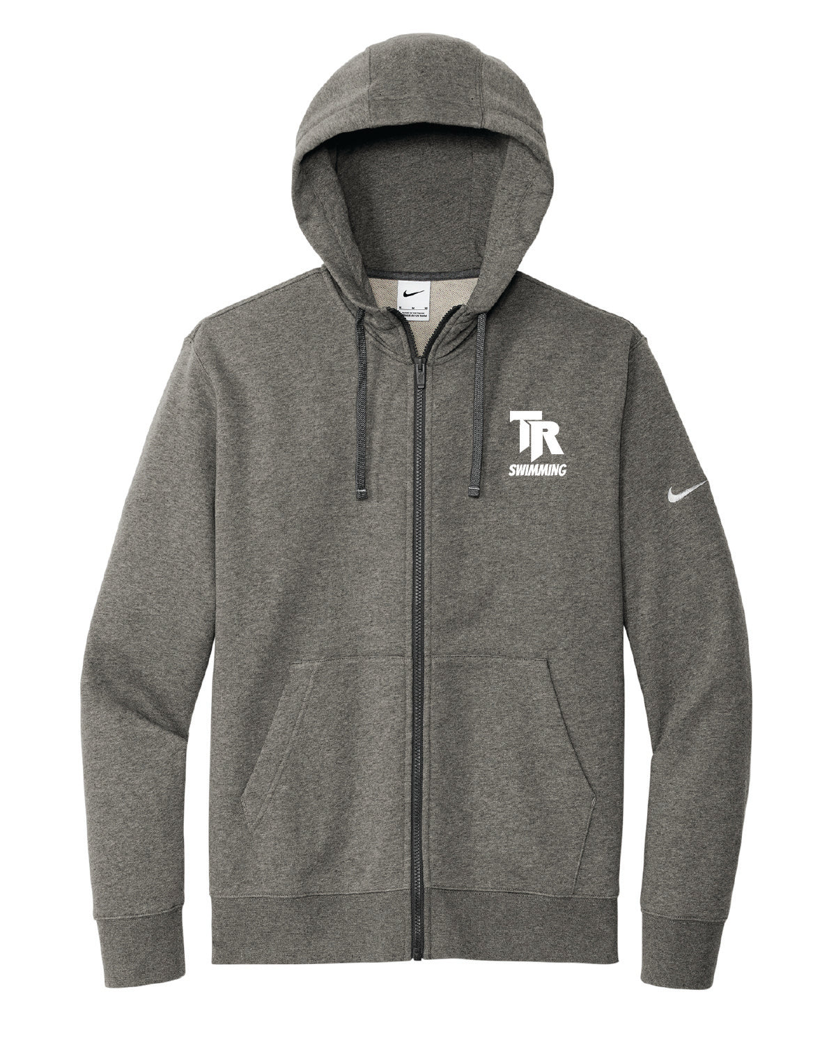 Thunder Ridge Swimming - Embroidered - Nike Club Fleece Sleeve Swoosh Full-Zip Hoodie - NKDR1513