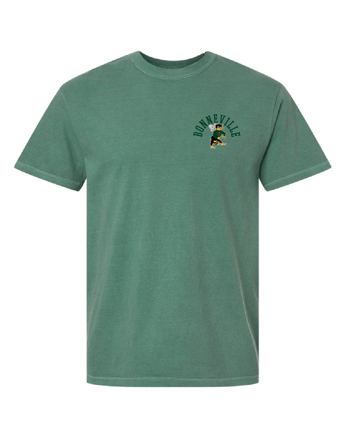 Bonneville Soccer - Comfort Colors Tee - Bonneville Pocket Front / BEES (Repeating) Back