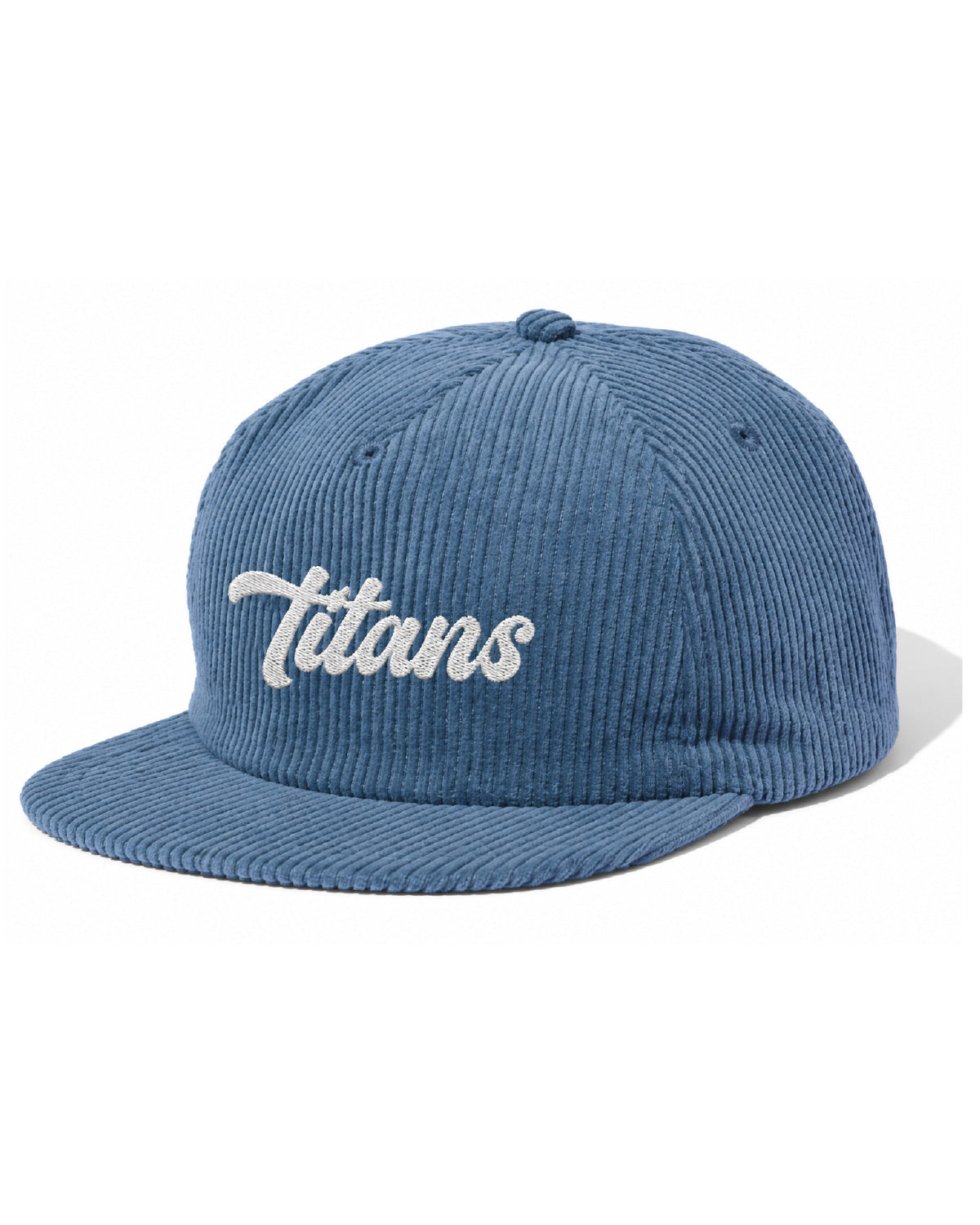 Thunder High School - Embroidered Design - Corduroy Field Trip Hat - Slate Blue w/ Embroidered Titans (Cursive)
