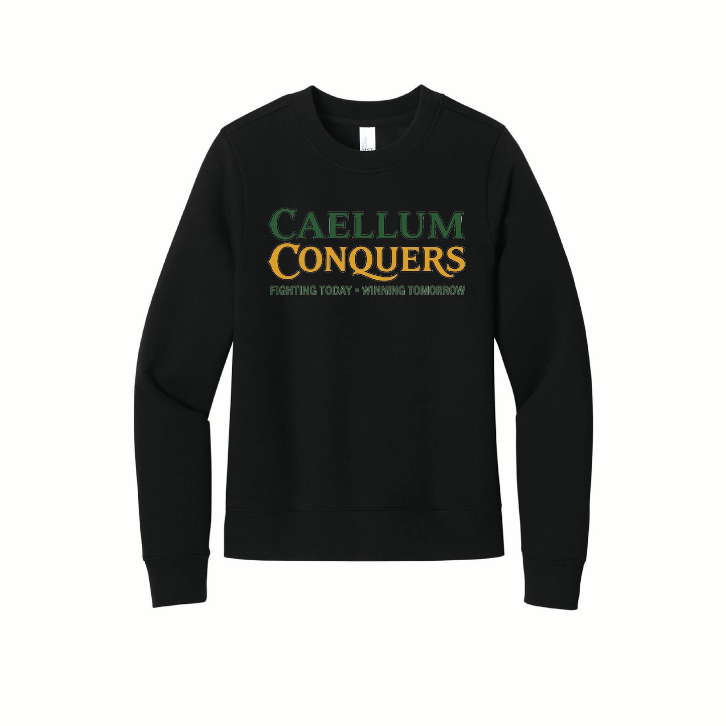 Caellum Conquers - District Women's Crewneck - DT6105 - Front Design