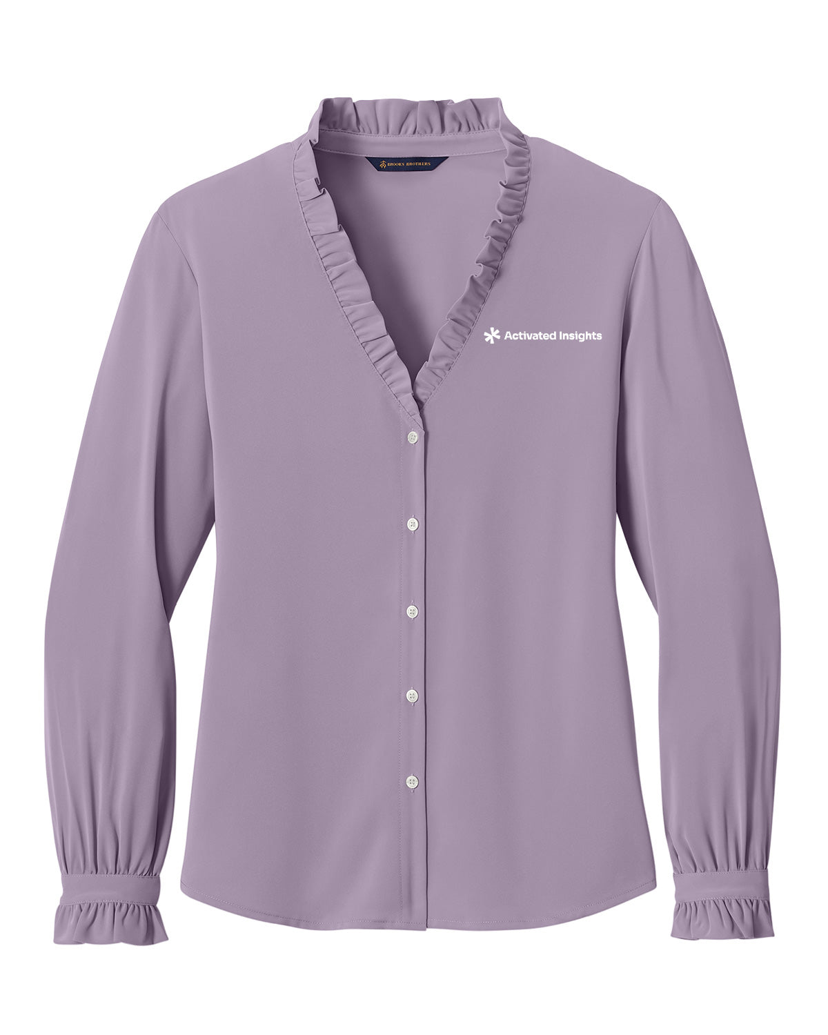Activated Insights - Embroidered - Brooks Brothers Women’s Long Sleeve Ruffle Collar Blouse - BB18011