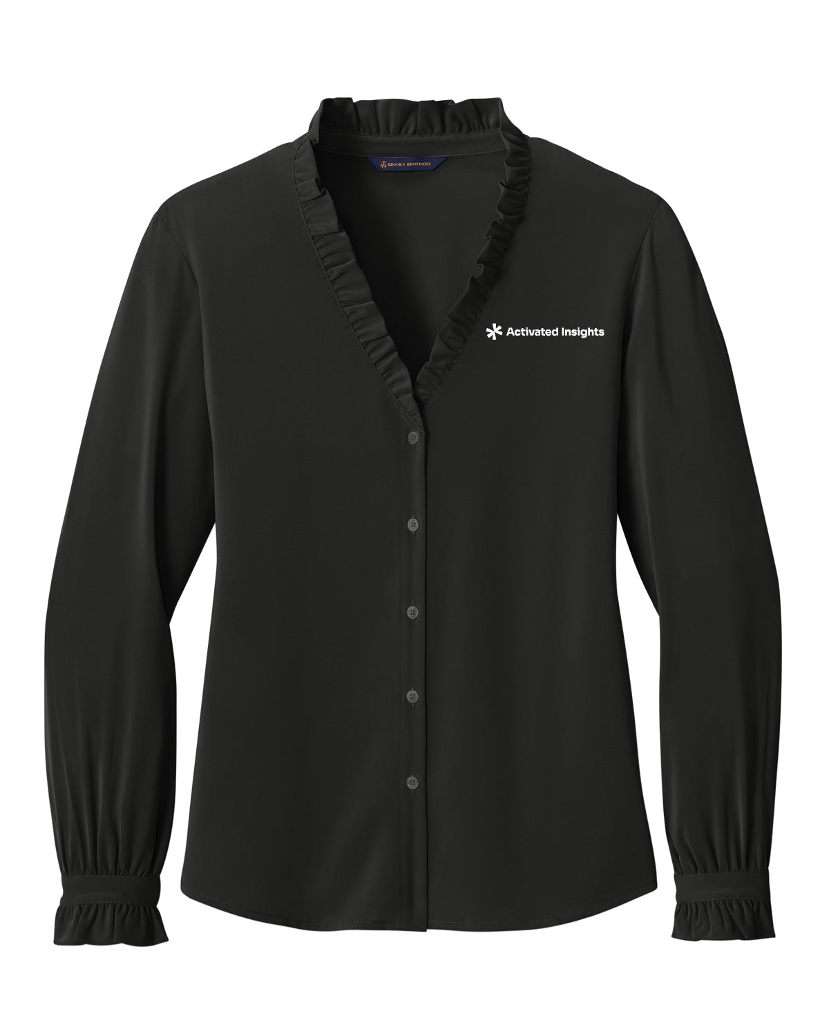 Activated Insights - Embroidered - Brooks Brothers Women’s Long Sleeve Ruffle Collar Blouse - BB18011