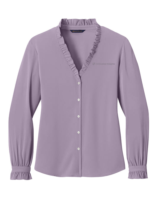 Activated Insights - Embroidered - Brooks Brothers Women’s Long Sleeve Ruffle Collar Blouse - BB18011