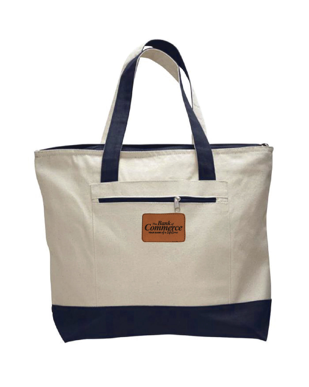 Bank of Commerce - Leather Patch - Basic Zippered Tote - Q1300