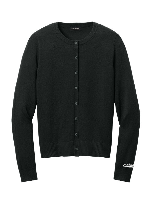 Bank of Commerce - Embroidered - LSW2870 Port Authority® Women’s Easy Care Crewneck Cardigan Sweater
