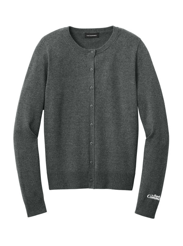 Bank of Commerce - Embroidered - LSW2870 Port Authority® Women’s Easy Care Crewneck Cardigan Sweater