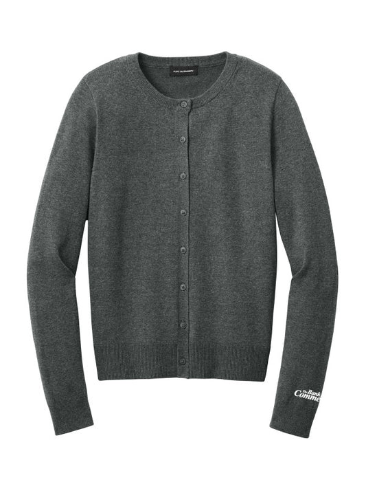 Bank of Commerce - Embroidered - LSW2870 Port Authority® Women’s Easy Care Crewneck Cardigan Sweater