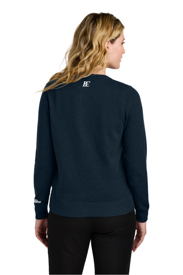 Bank of Commerce - Embroidered - LSW2870 Port Authority® Women’s Easy Care Crewneck Cardigan Sweater