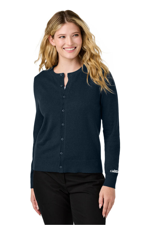 Bank of Commerce - Embroidered - LSW2870 Port Authority® Women’s Easy Care Crewneck Cardigan Sweater
