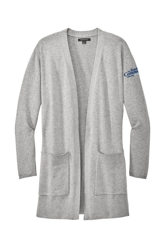 Bank of Commerce - Embroidered - MM3023 Mercer+Mettle® Women’s Open-Front Cardigan Sweater