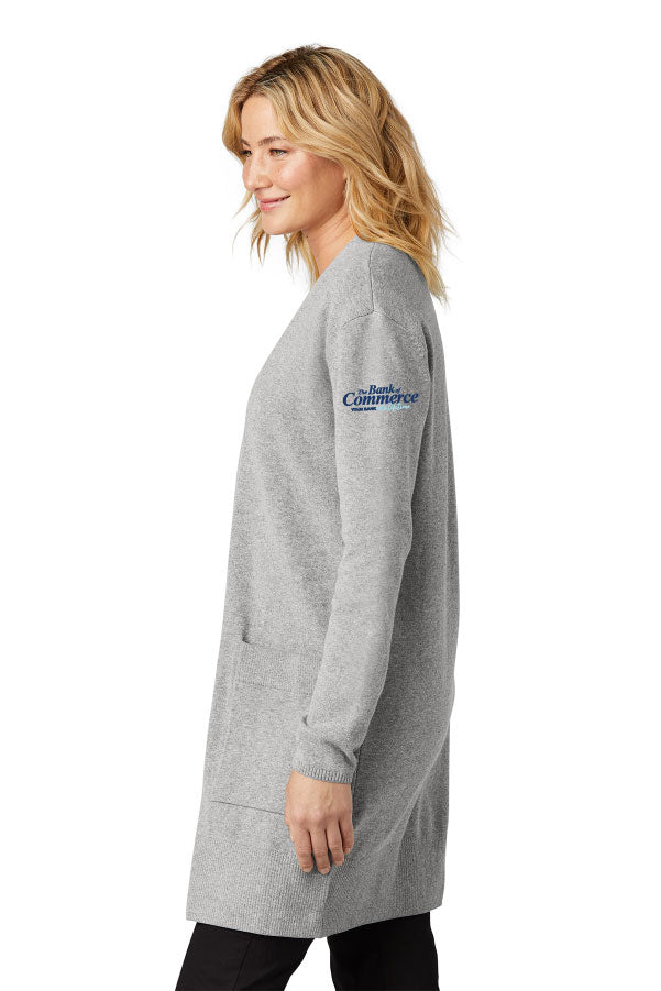 Bank of Commerce - Embroidered - MM3023 Mercer+Mettle® Women’s Open-Front Cardigan Sweater