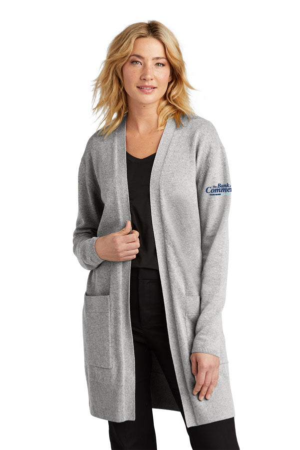Bank of Commerce - Embroidered - MM3023 Mercer+Mettle® Women’s Open-Front Cardigan Sweater