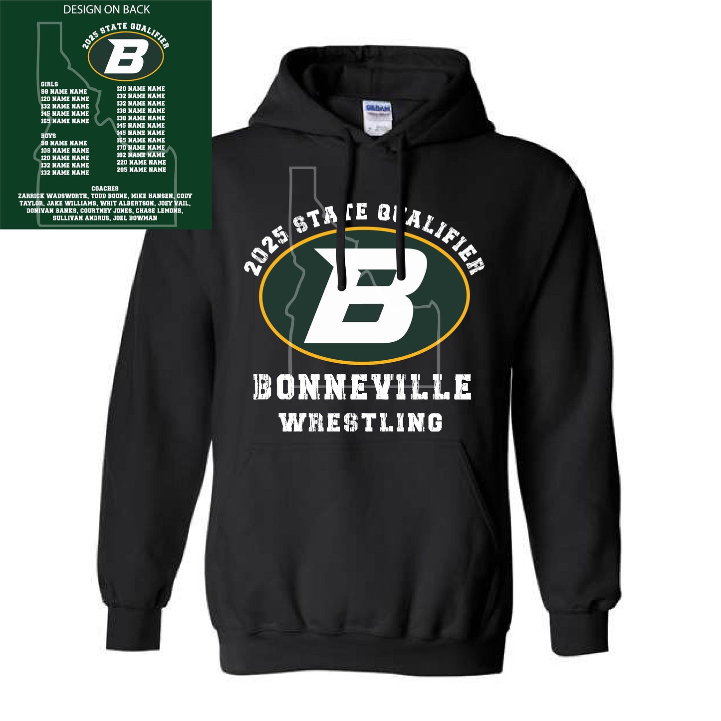 BONNEVILLE STATE WRESTLING QUALIFIER - BASIC Fleece HOODIE