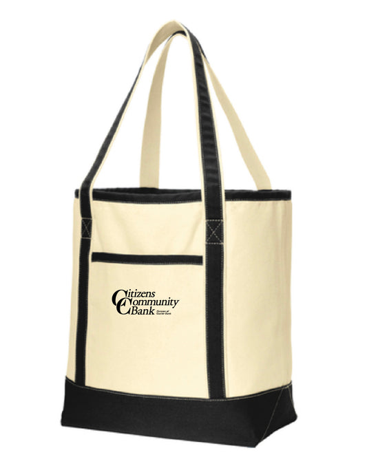 Citizens Community Bank - Tier 2 - Embroidered - Port Authority® Large Cotton Canvas Tote - BG413