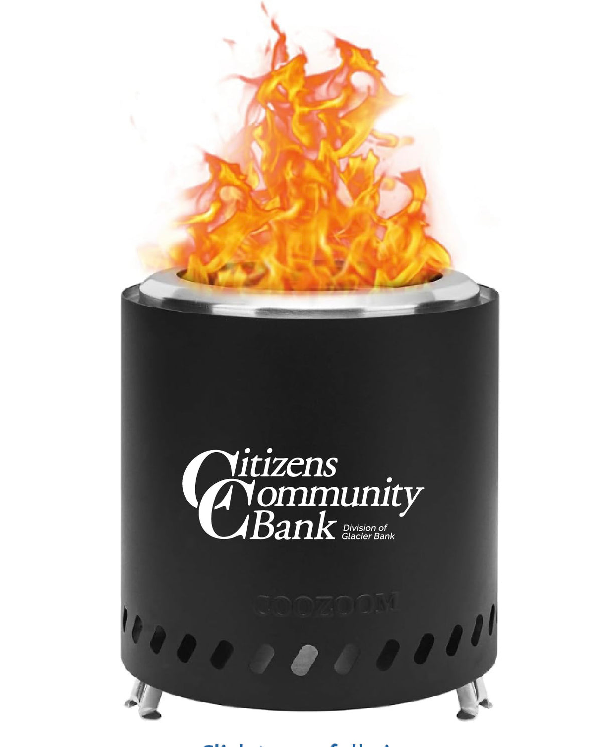 Citizens Community Bank - Tier 2 - UV Printed - Portable Table Top Fire Pit with Stand