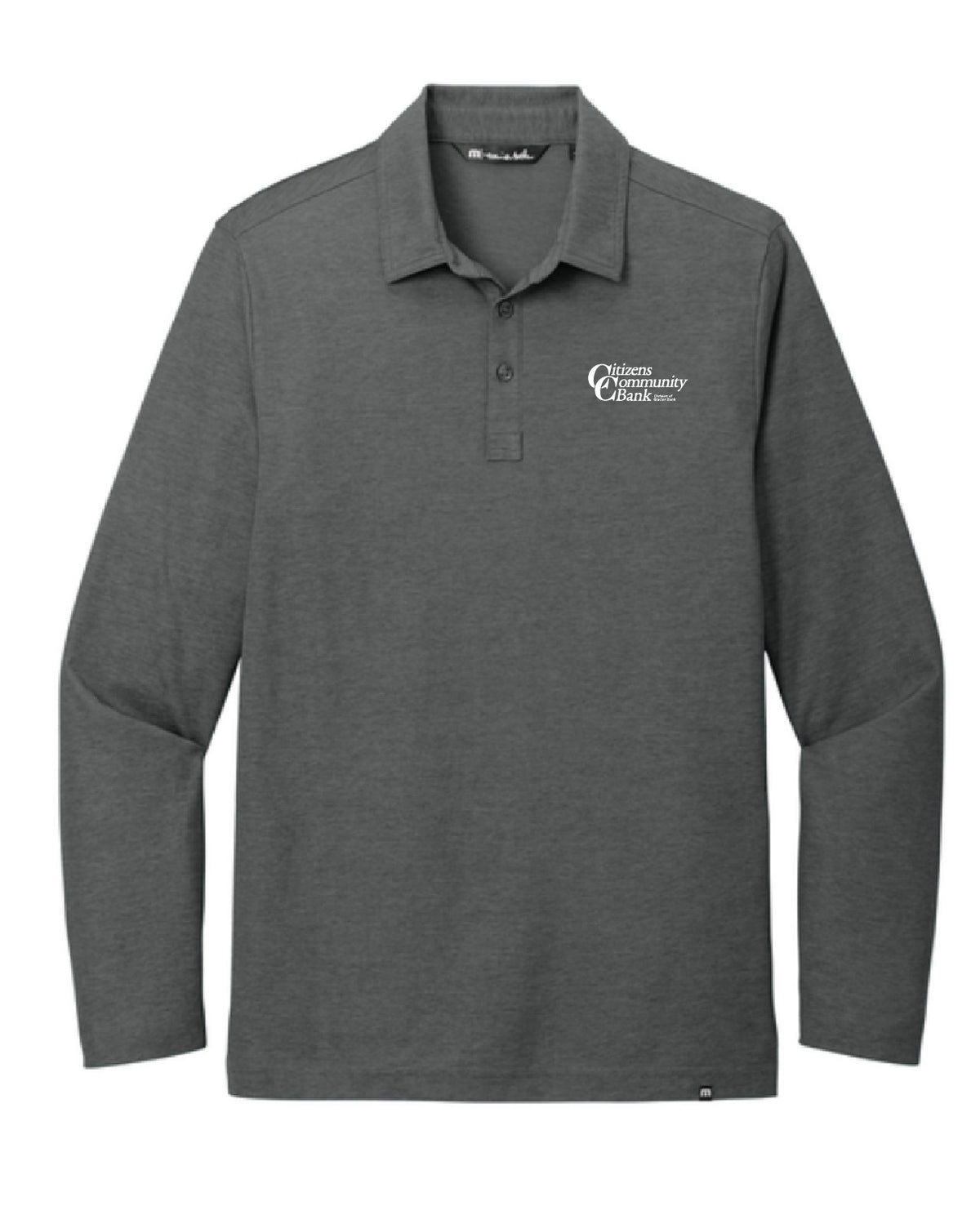 Citizens Community Bank - Tier 1 - Embroidered - TravisMathew Men's Oceanside Heather Long Sleeve Polo - TM1MZ343