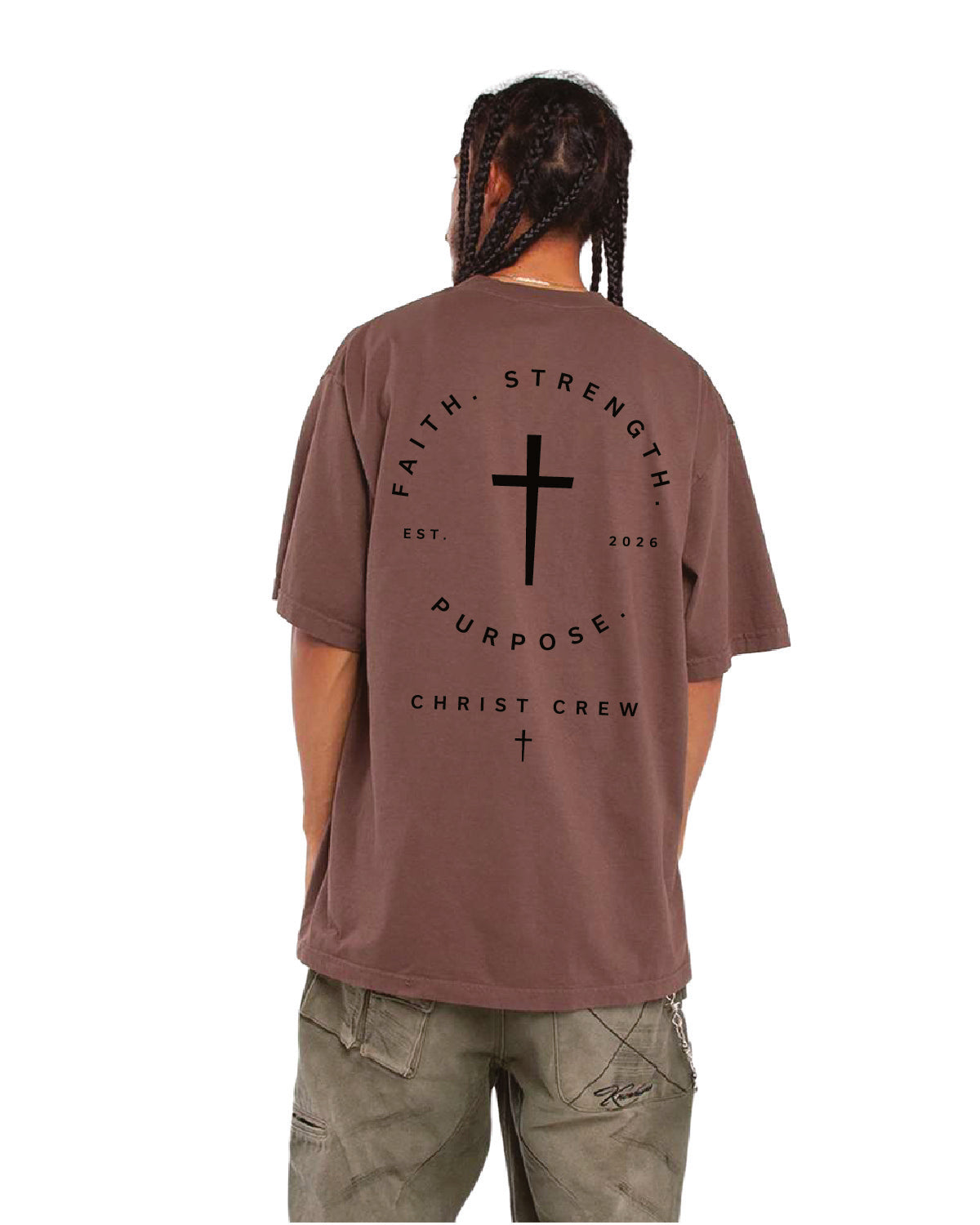 Christ Crew - Circle Logo - Embroidered and Printed - Shaka Heavyweight Tee - SHGD