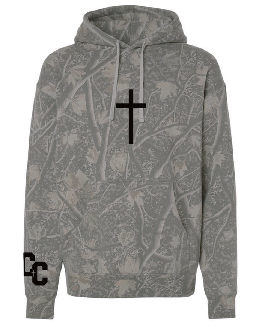 Christ Crew - Cross Embroidered - Back and Sleeve DTF Printed - Independent Trading Heavyweight Hoodie - IND4000
