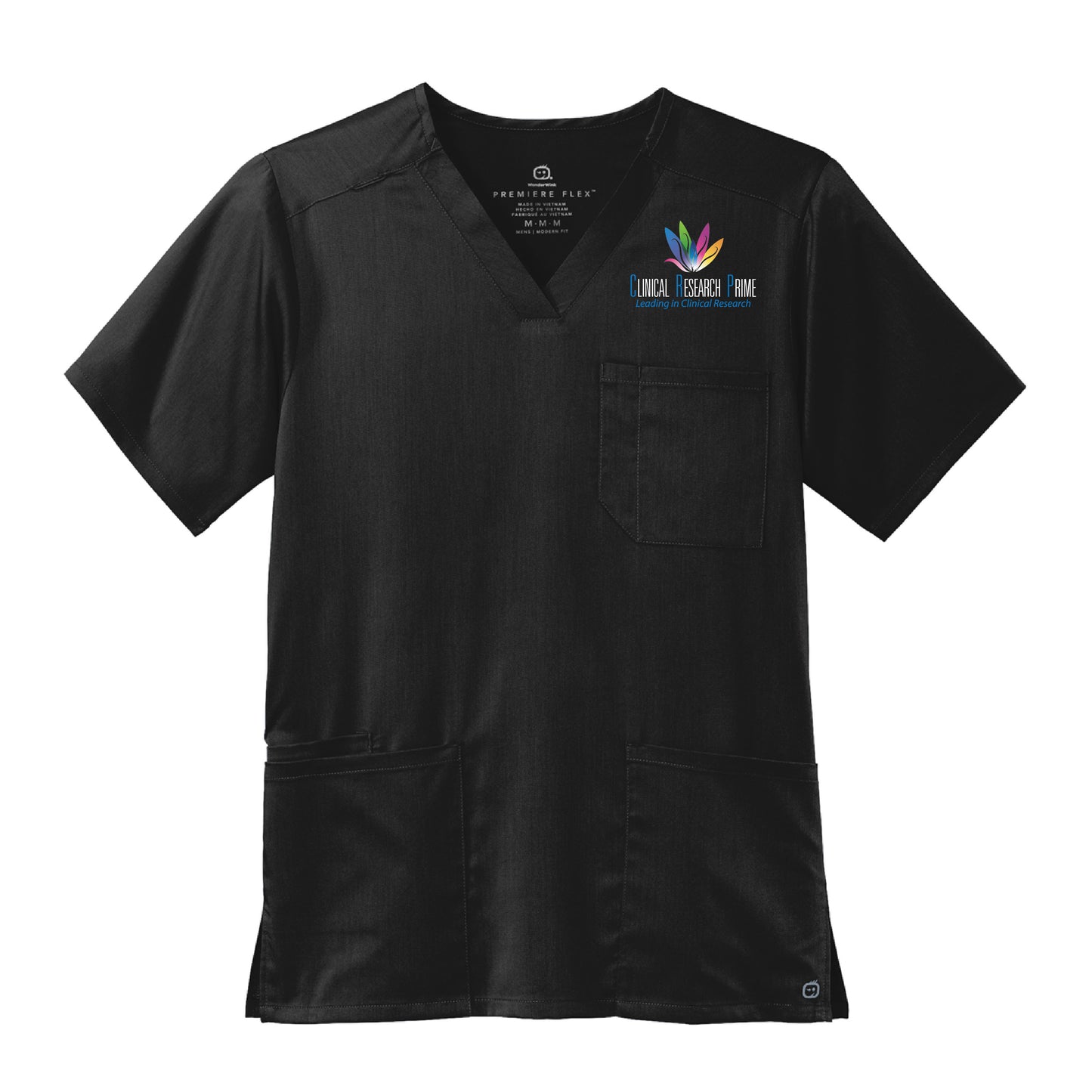 Clinical Research Prime - PREMIUM Scrubs Men's Premiere Flex V-neck Top