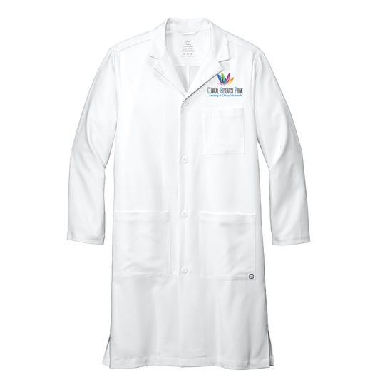 Embroidered Men's Long Lab Coat - Clinical Research Prime