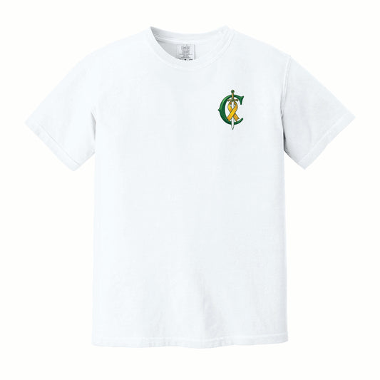 Calleum Conquers - Comfort Colors Short Sleeve Tee - 1717 - Pocket Front & Back