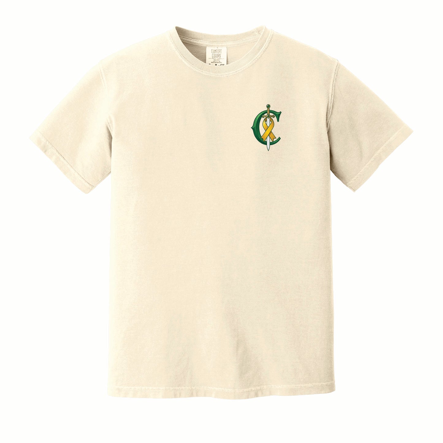 Calleum Conquers - Youth Comfort Colors Short Sleeve Tee - 9018 - Pocket Front & Back