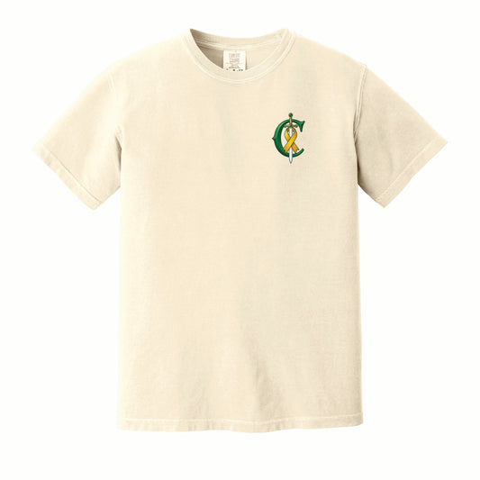 Calleum Conquers - Youth Comfort Colors Short Sleeve Tee - 9018 - Pocket Front & Back