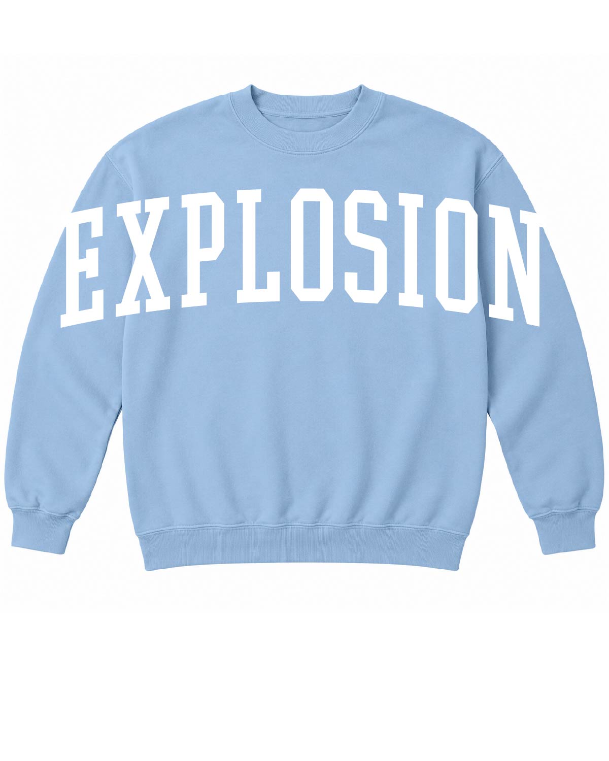 USA Explosion - Basic Fleece Crewneck - Oversized E X P L O S I O N Front Print - 18000
