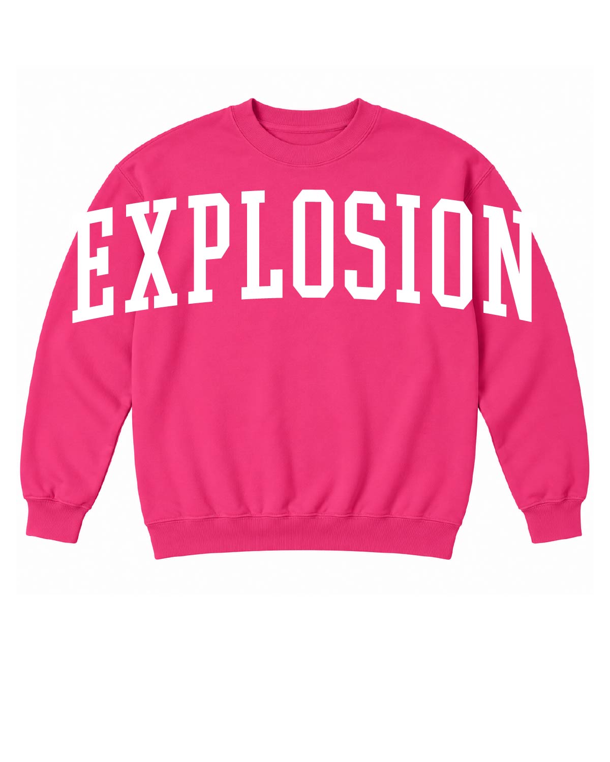 USA Explosion - Basic Fleece Crewneck - Oversized E X P L O S I O N Front Print - 18000