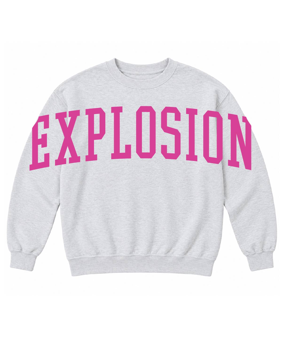 USA Explosion - Basic Fleece Crewneck - Oversized E X P L O S I O N Front Print - 18000