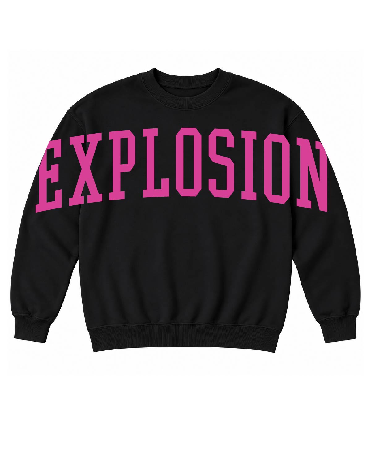 USA Explosion - Basic Fleece Crewneck - Oversized E X P L O S I O N Front Print - 18000