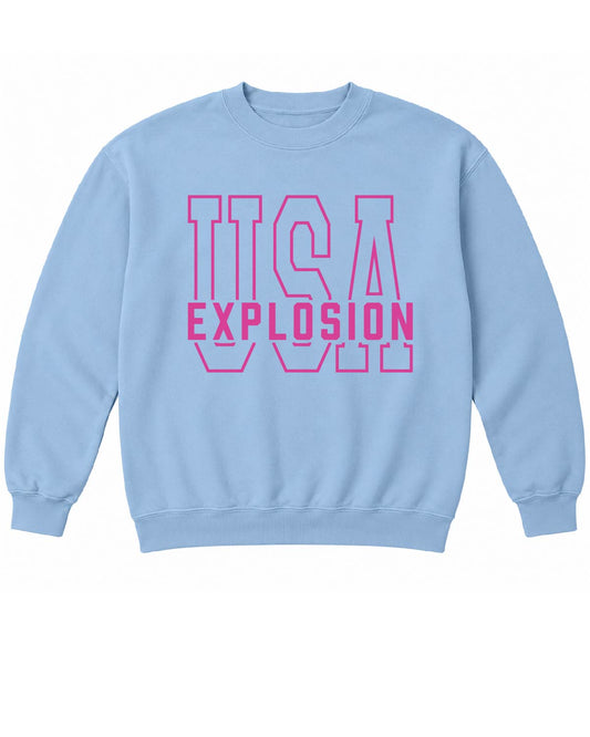 USA Explosion - Basic Fleece Crewneck - USA Outline - 18000
