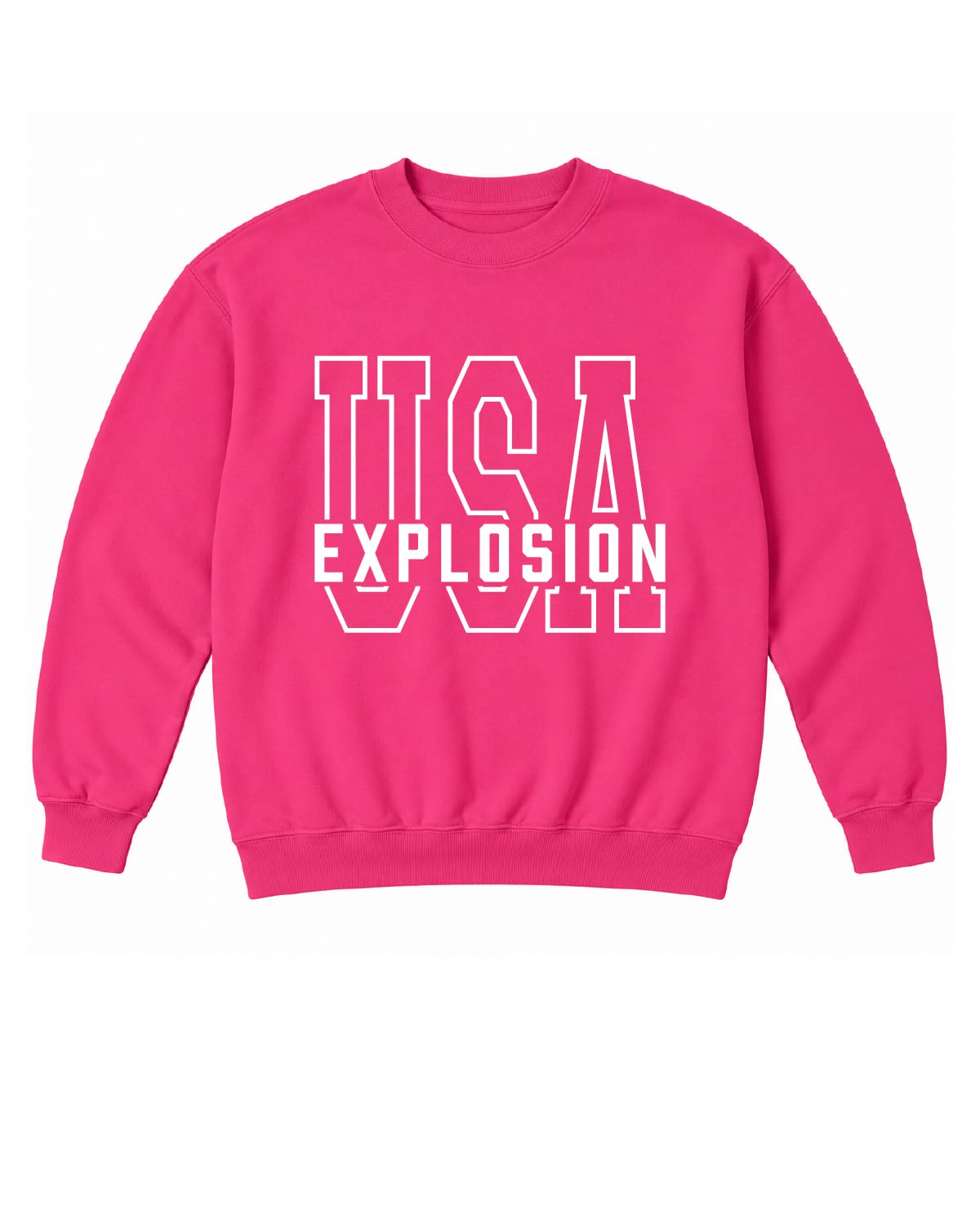USA Explosion - Basic Fleece Crewneck - USA Outline - 18000