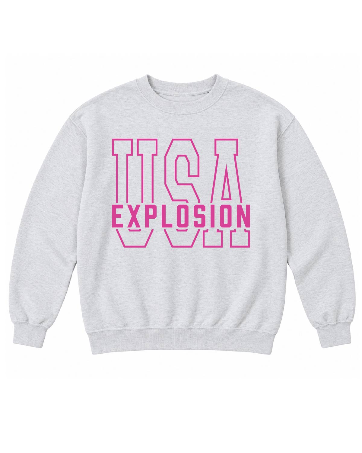 USA Explosion - Basic Fleece Crewneck - USA Outline - 18000