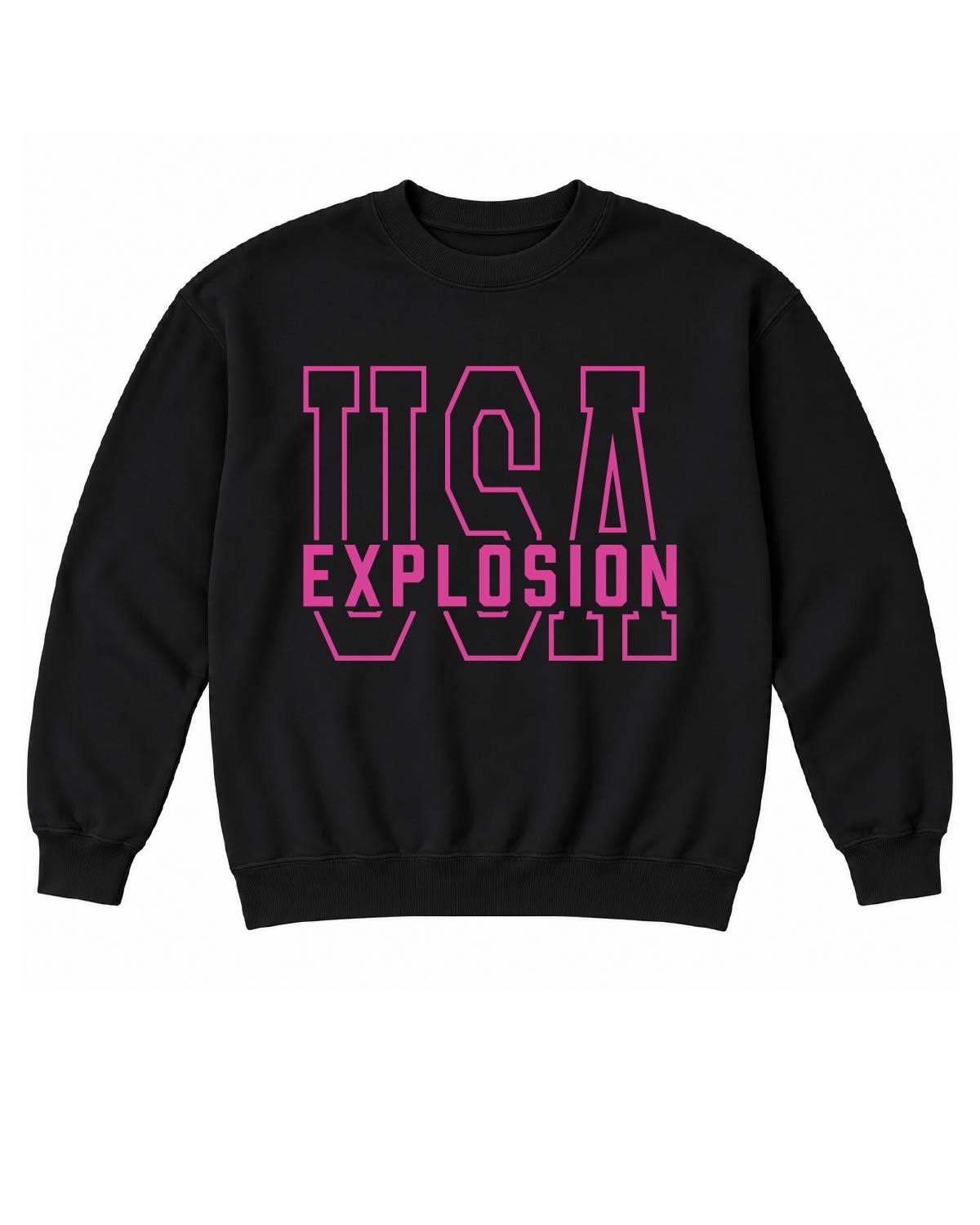 USA Explosion - Basic Fleece Crewneck - USA Outline - 18000