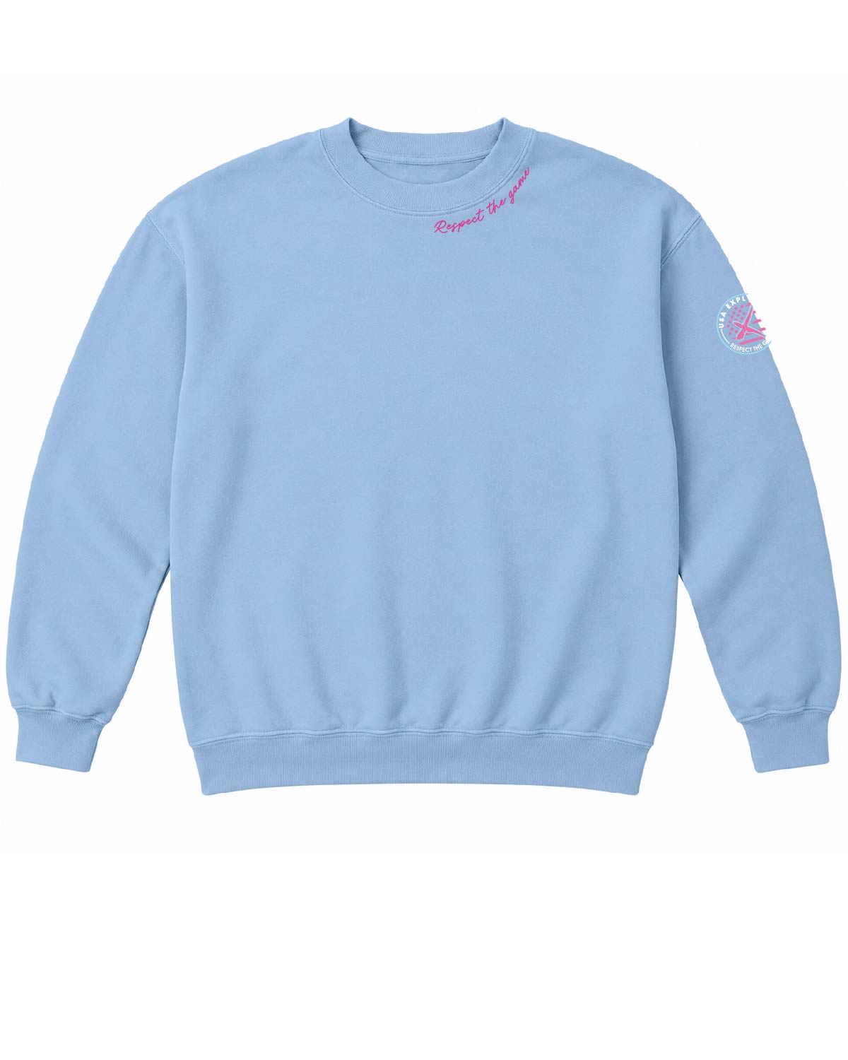 USA Explosion - Basic Fleece Crewneck - Respect The Game (neckline) - Custom Number (back) - 18000